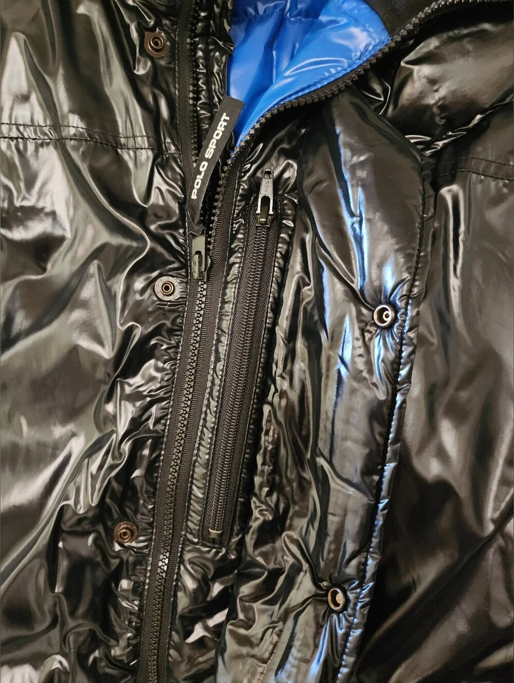 Vintage Polo Sport Ralph Lauren Men's L Glossed 80% Down Snow Jacket NO HOOD